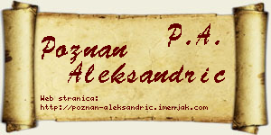Poznan Aleksandrić vizit kartica
